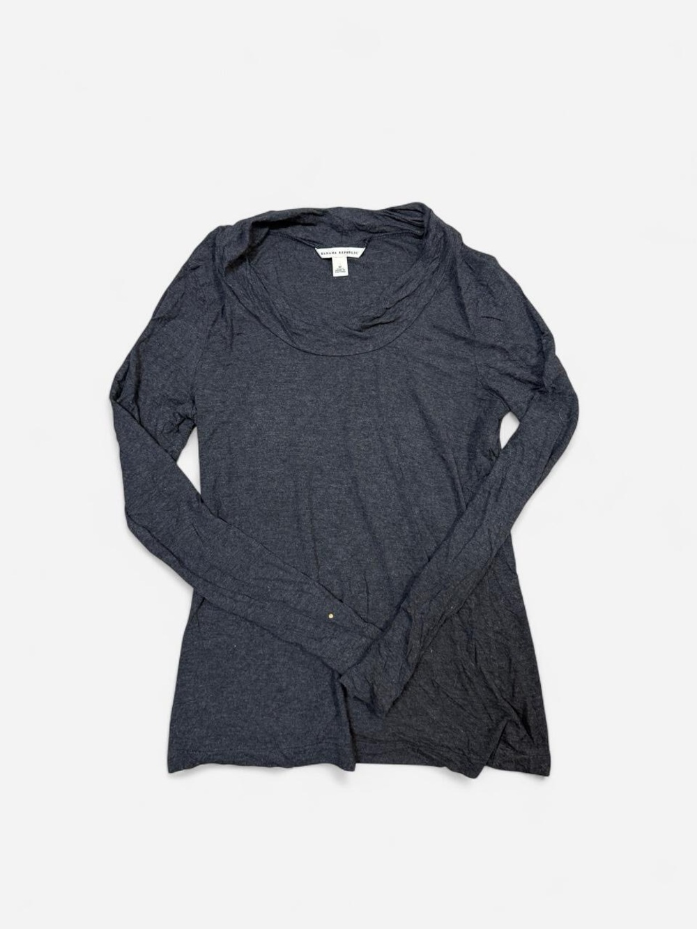 Banana Republic Dark Charcoal Long Sleeve Scoop Neck Tee